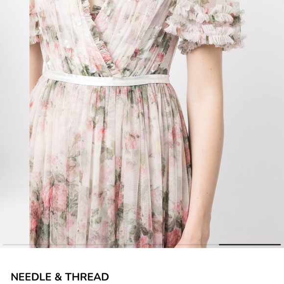 NWT Needle & Thread Floral Swan Sequin Bodice Gown - Picture 5 of 9